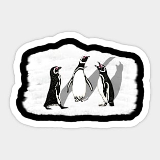 Magellanic Penguins Drawing Sticker